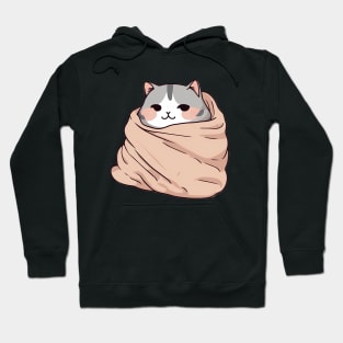 Cute cat in a blanket Hoodie